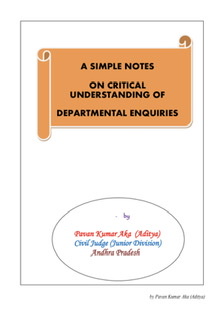 BRIEF NOTES FOR DEPARTMENTAL ENQUIRIES