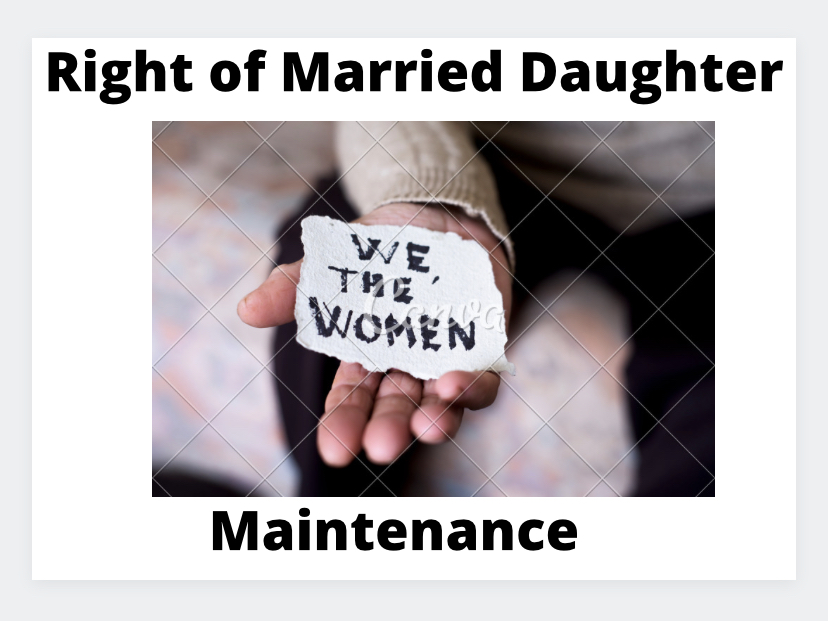 Married Daughter: Her Right of Maintenance